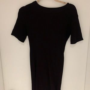 Zara Ribbed Short Sleeve Sweater Dress